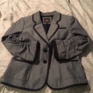 Dark Blue Poka Dot Blazer